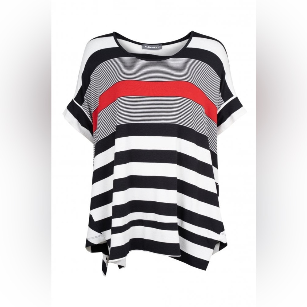 ALEMBIKA Lagnelook Multi-Stripe Blouse Top‎ Size XL